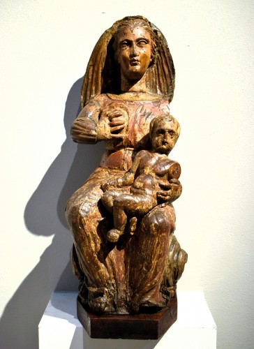 La Vierge au Lait - Italie du Nord XIVe siècle - Sculpture Style Moyen Âge